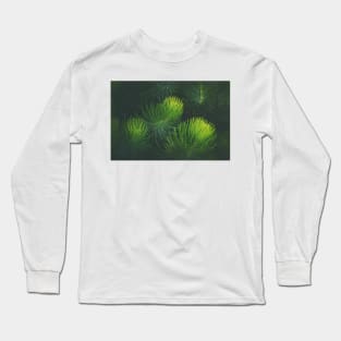 Green Spiky Leaves Long Sleeve T-Shirt